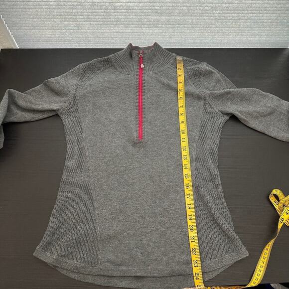 Eddie Bauer Gray Mock Neck Half Zip Pullover Knit Sweater Women's Size Medium - Picture 10 of 12